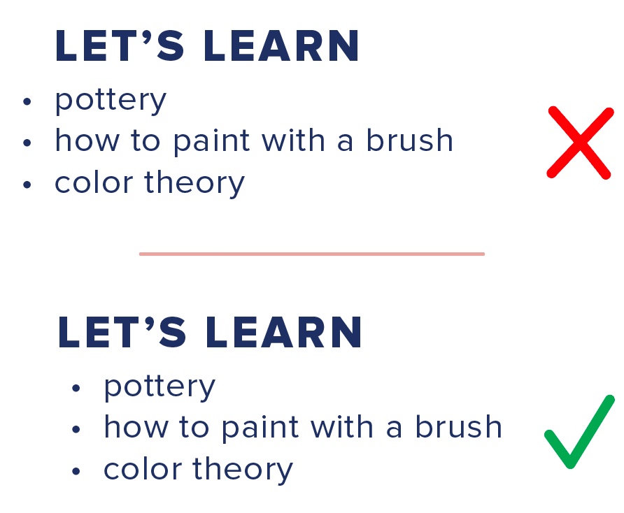 quy tắc gạch đầu dòng