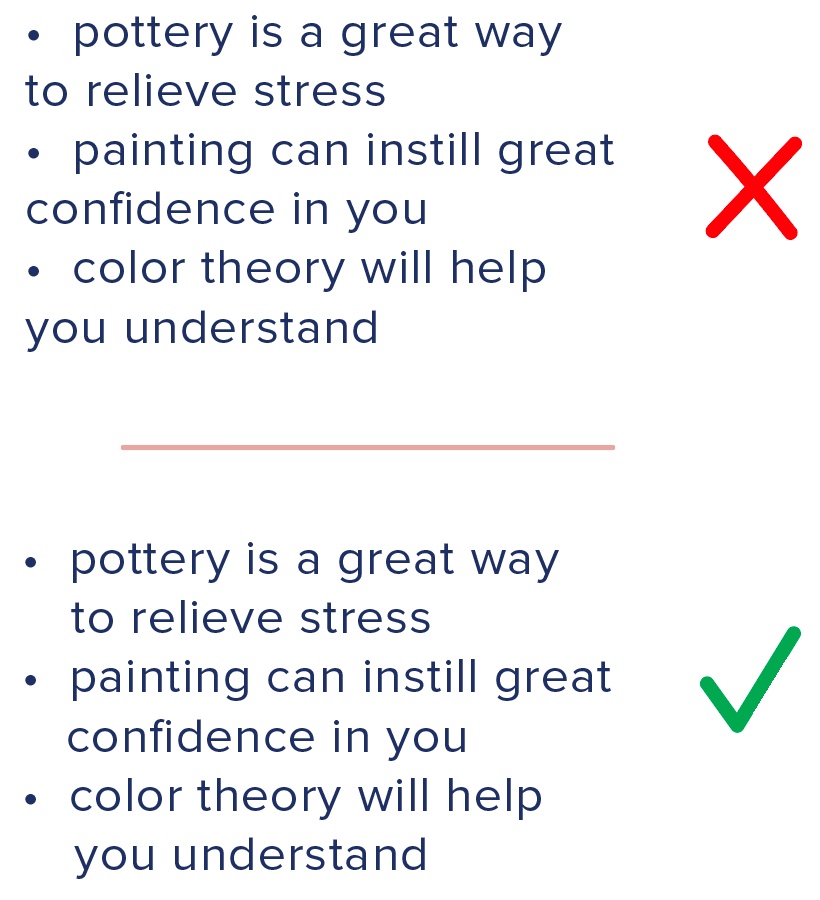 quy tắc gạch đầu dòng